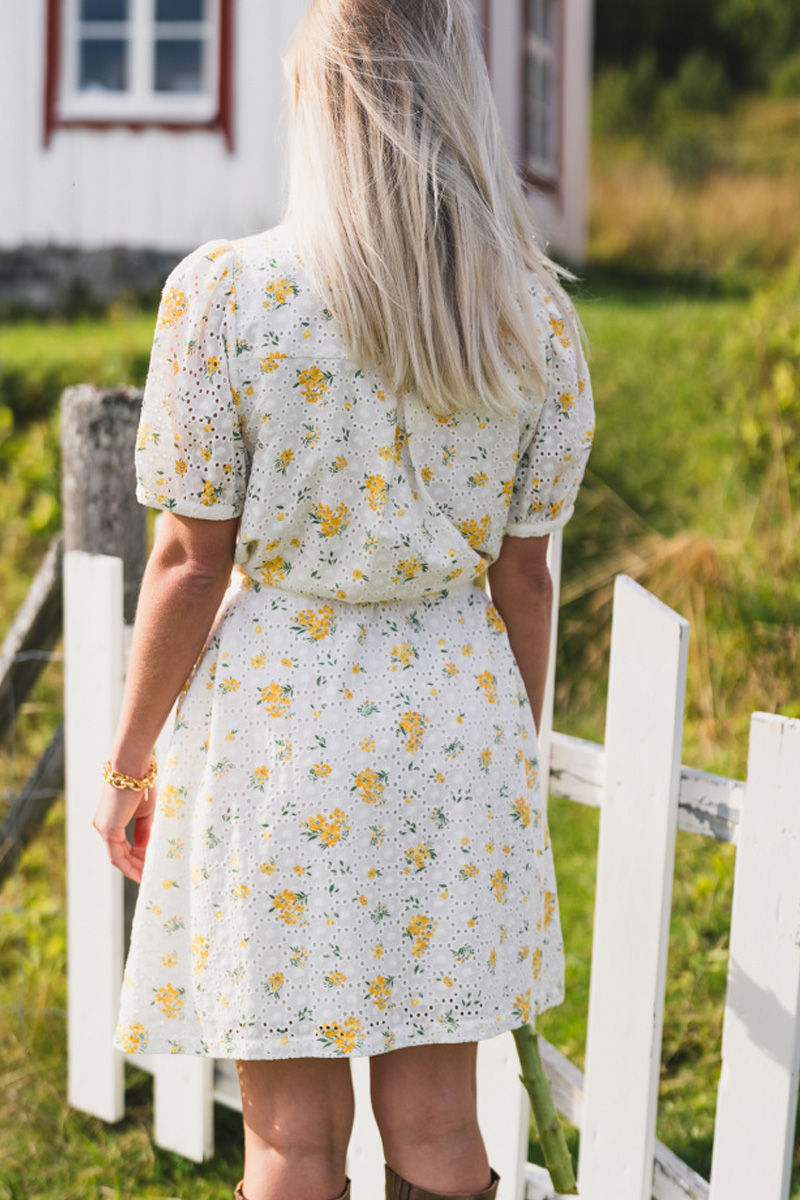 Eivor 2/4 Shirt Dress Yellow Flower - Bilde 2