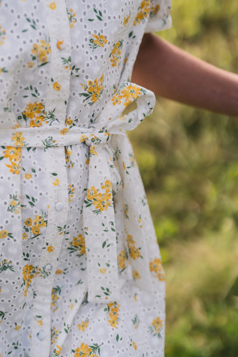 Eivor 2/4 Shirt Dress Yellow Flower - Bilde 3