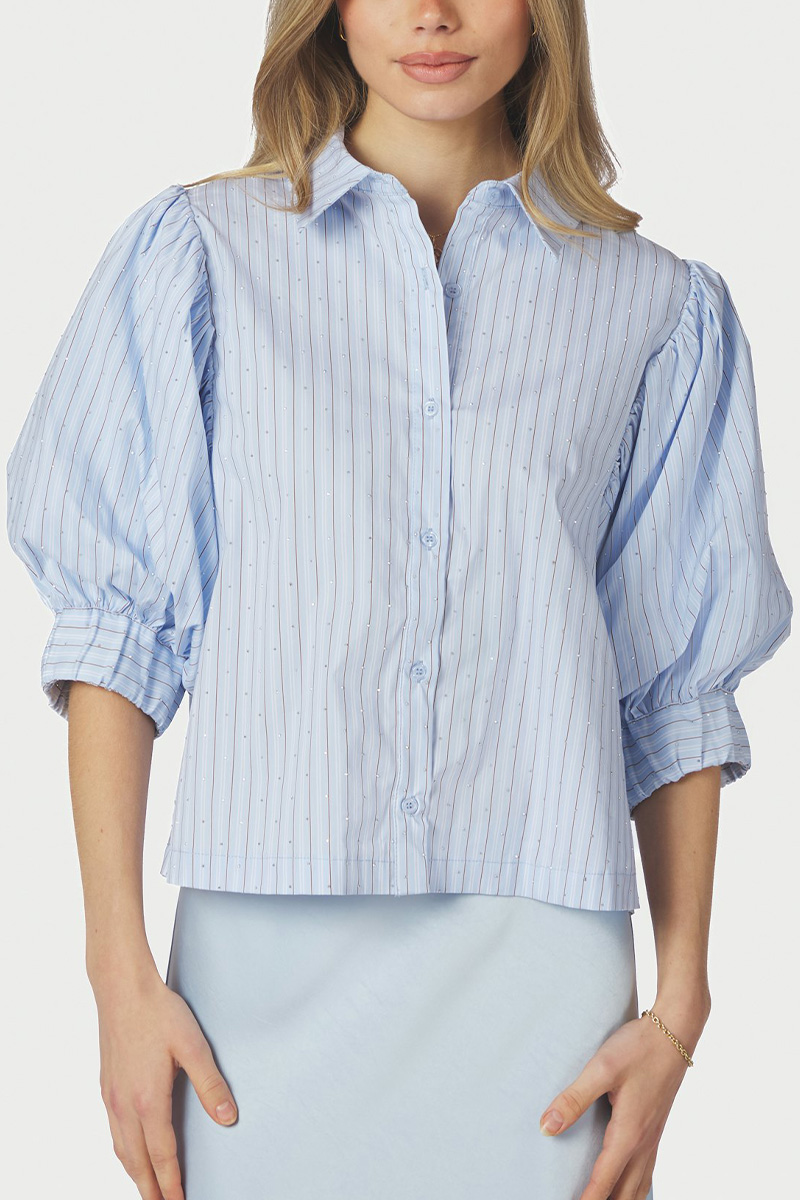Etta Stripe Stone Shirt Light Blue