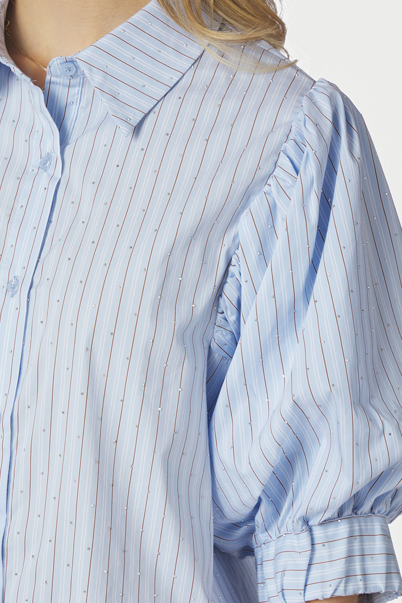 Etta Stripe Stone Shirt Light Blue - Bilde 3