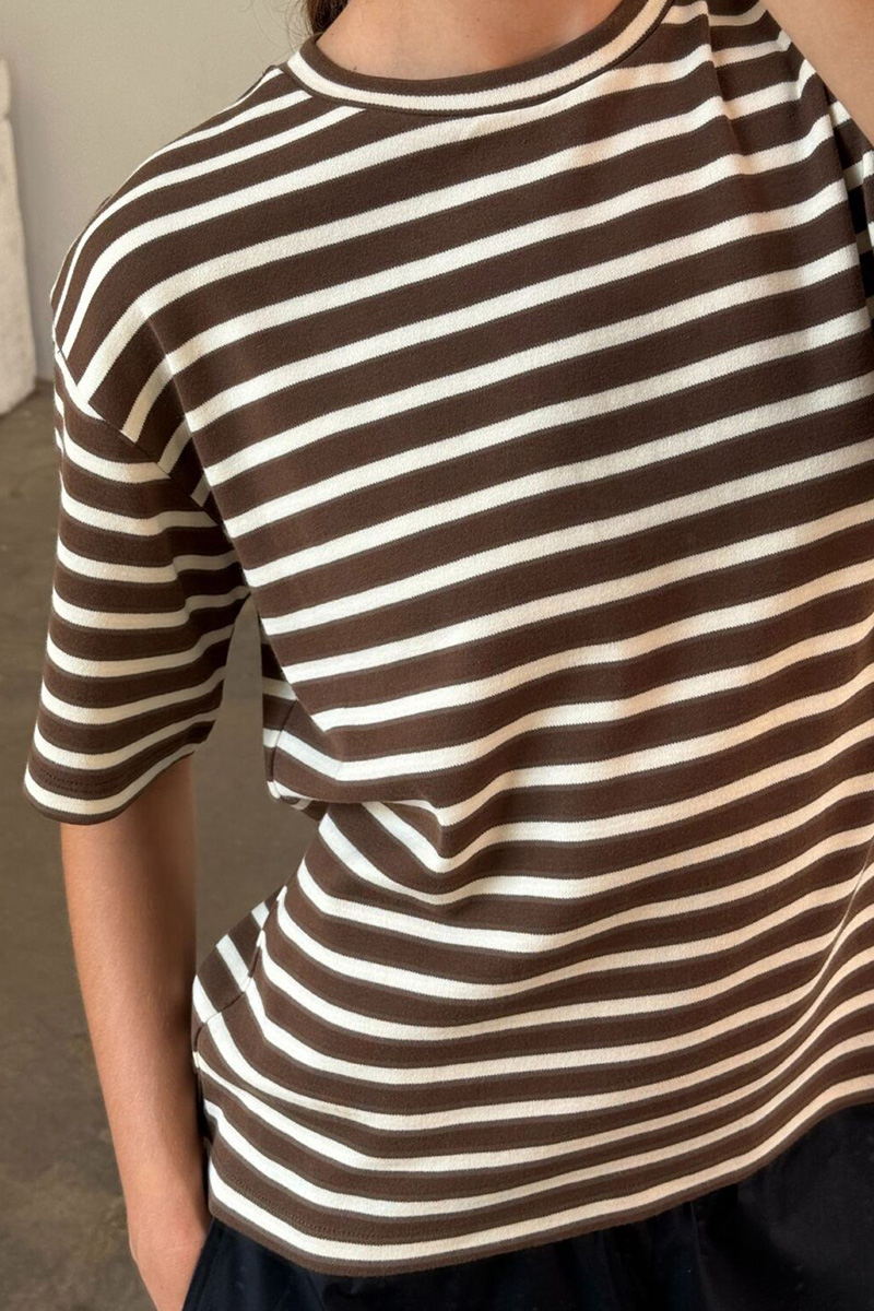 Mejse Stripe Brown/Off White - Bilde 2