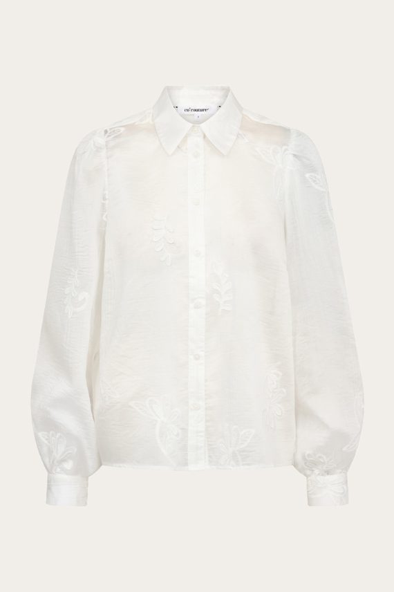NovinCC EMB LS Shirt Off White