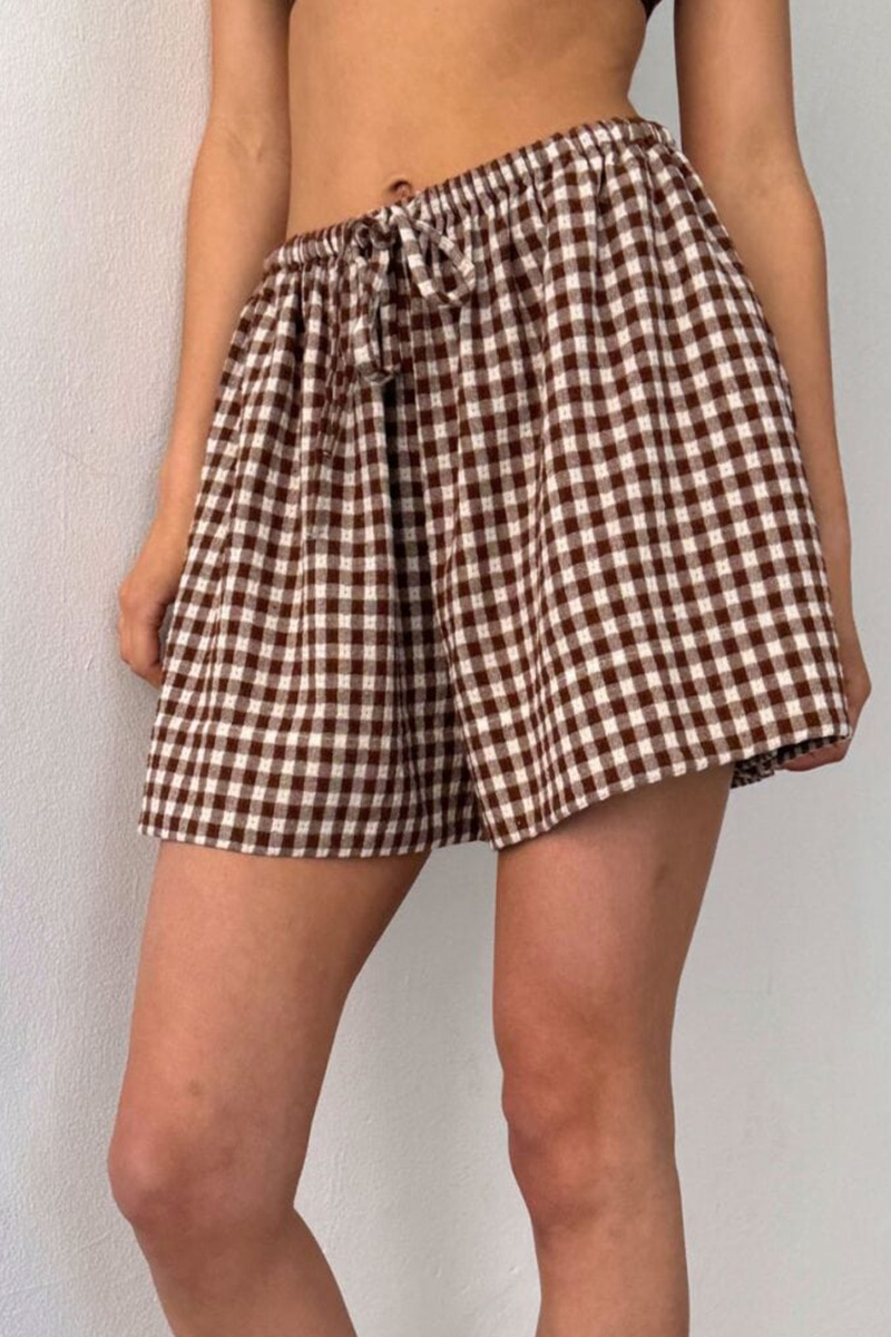 Ploy Check Shorts Check Brown - Bilde 2
