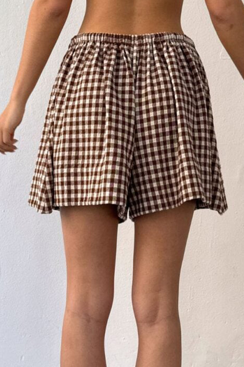 Ploy Check Shorts Check Brown - Bilde 3