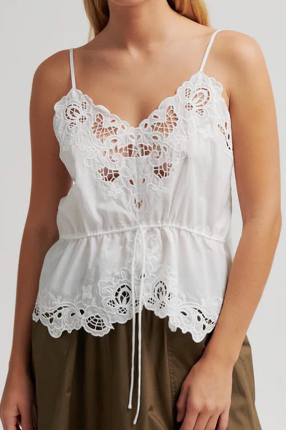 Shia Strap Top White