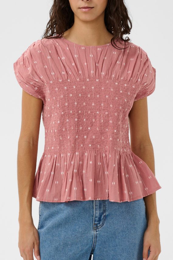 SLAmelie Blouse Ash Rose/White Dobby