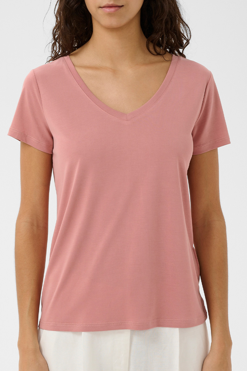 SLColumbine V-Neck SS Ash Rose