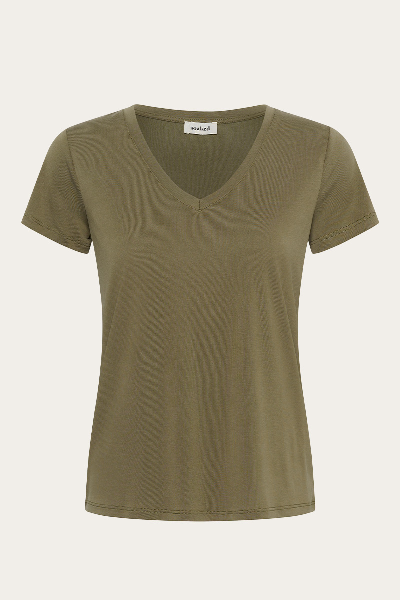 SLColumbine V-Neck SS Dusky Green - Bilde 3