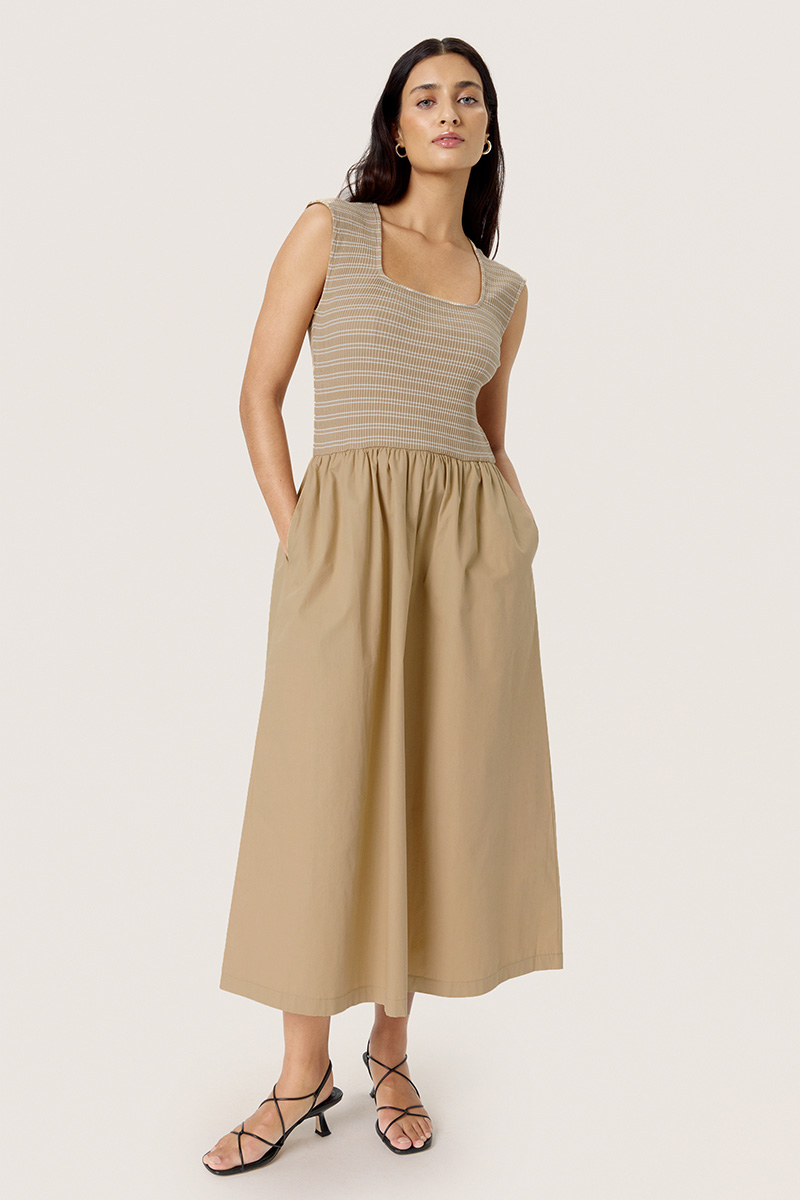 SLSimone Phoebe Striped Dress Travertine