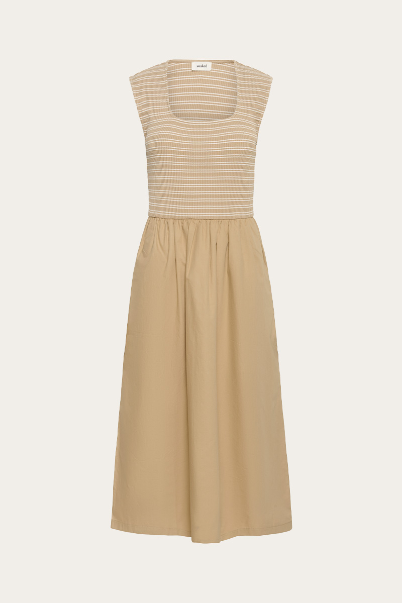 SLSimone Phoebe Striped Dress Travertine - Bilde 4