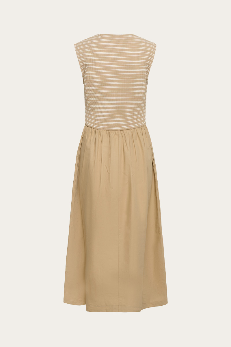SLSimone Phoebe Striped Dress Travertine - Bilde 5