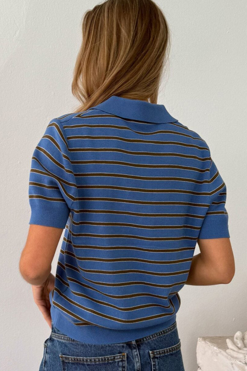 Aduna Polo Knit Blue/Army - Bilde 2
