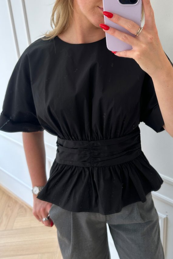 Annegret Poplin Blouse Black