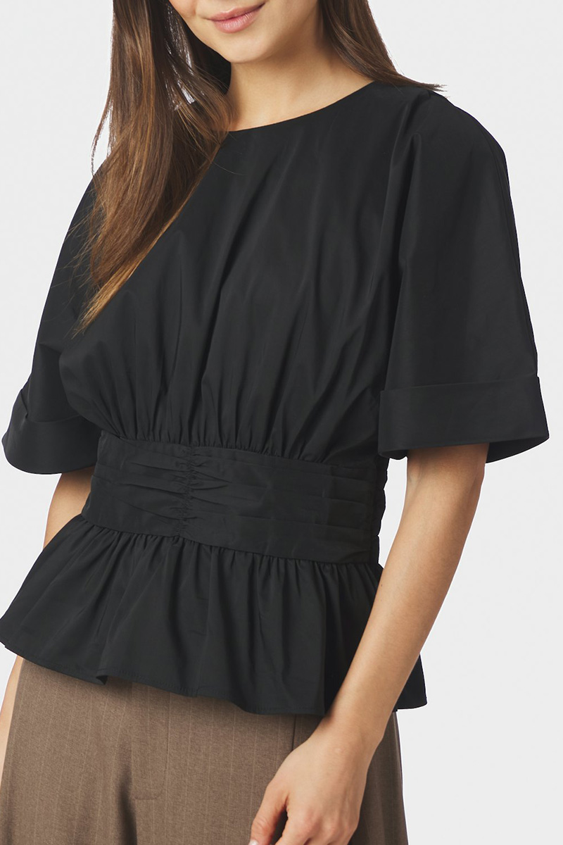 Annegret Poplin Blouse Black - Bilde 2