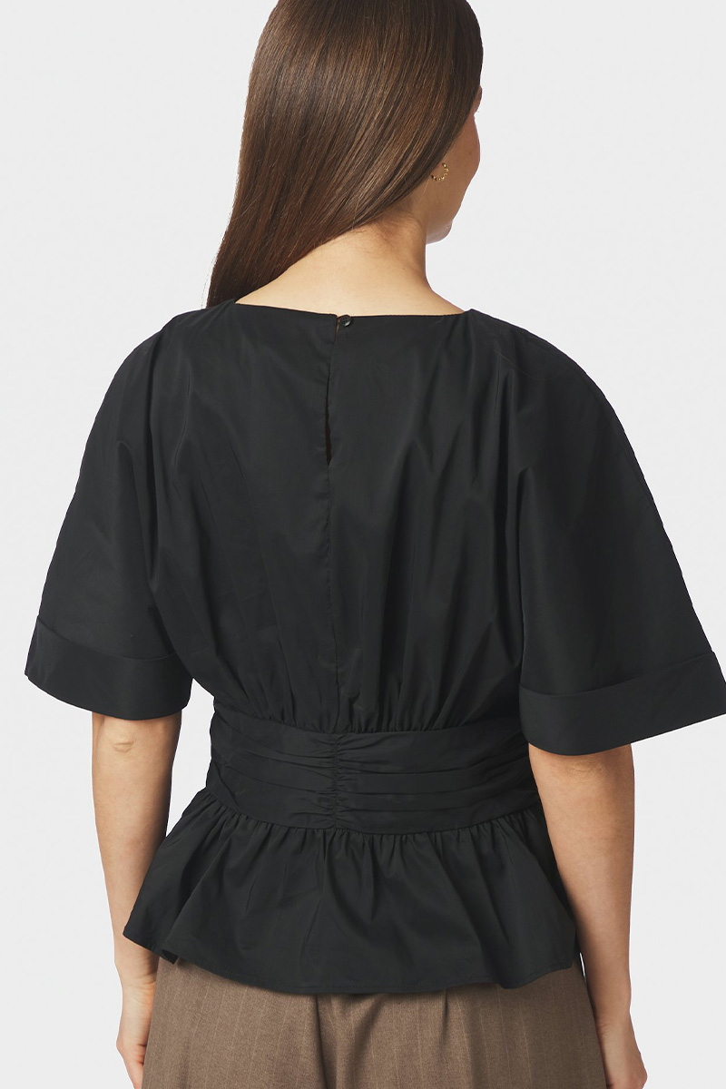 Annegret Poplin Blouse Black - Bilde 3