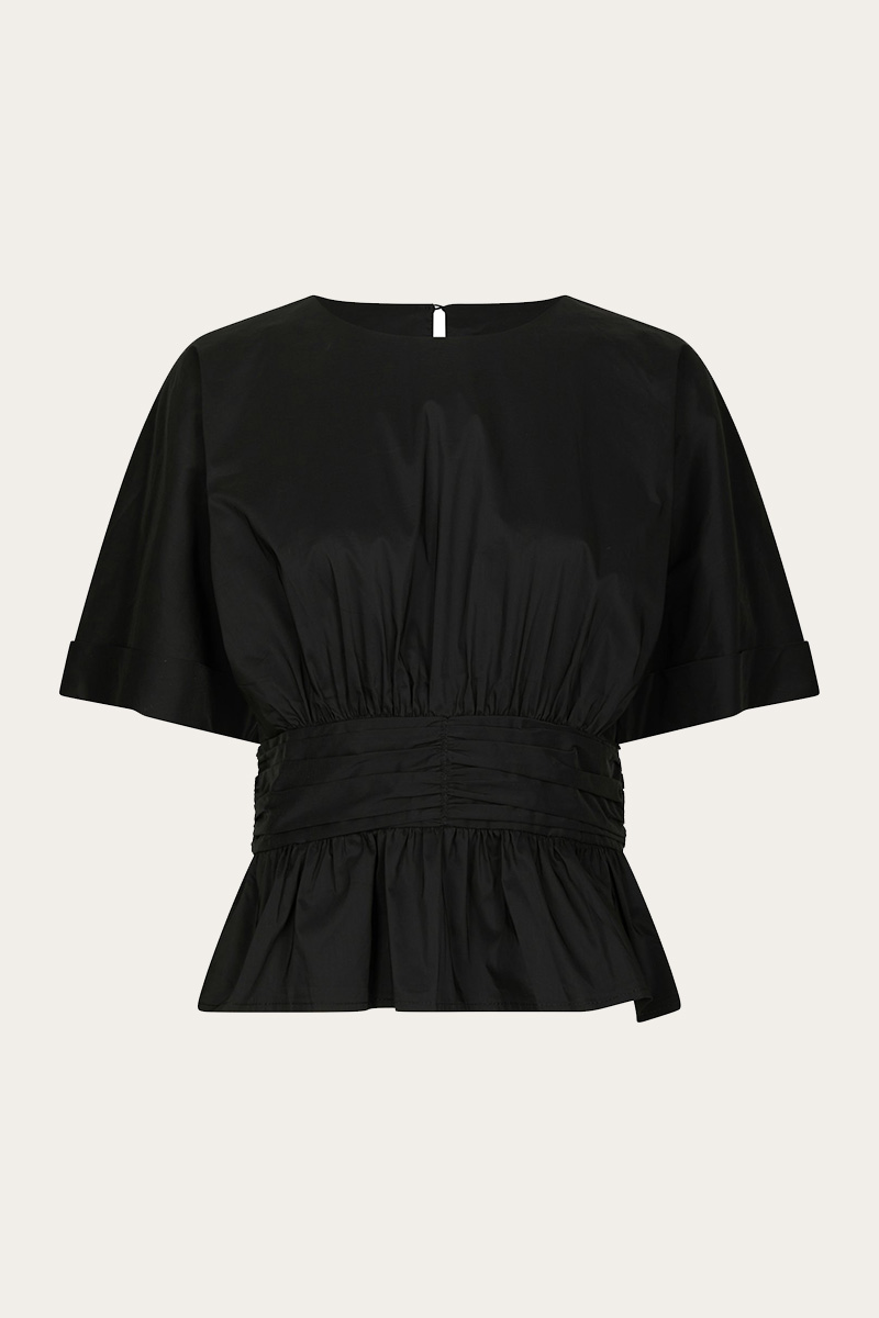 Annegret Poplin Blouse Black - Bilde 4