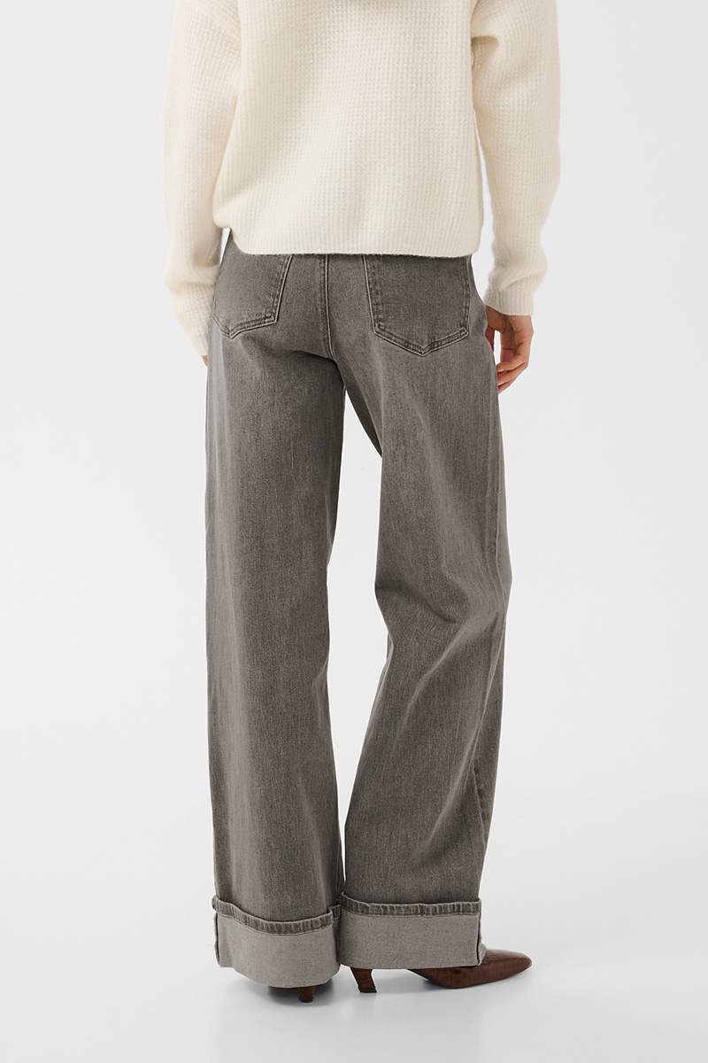 Sara HW Wide Jeans Washed Light Grey - Bilde 2