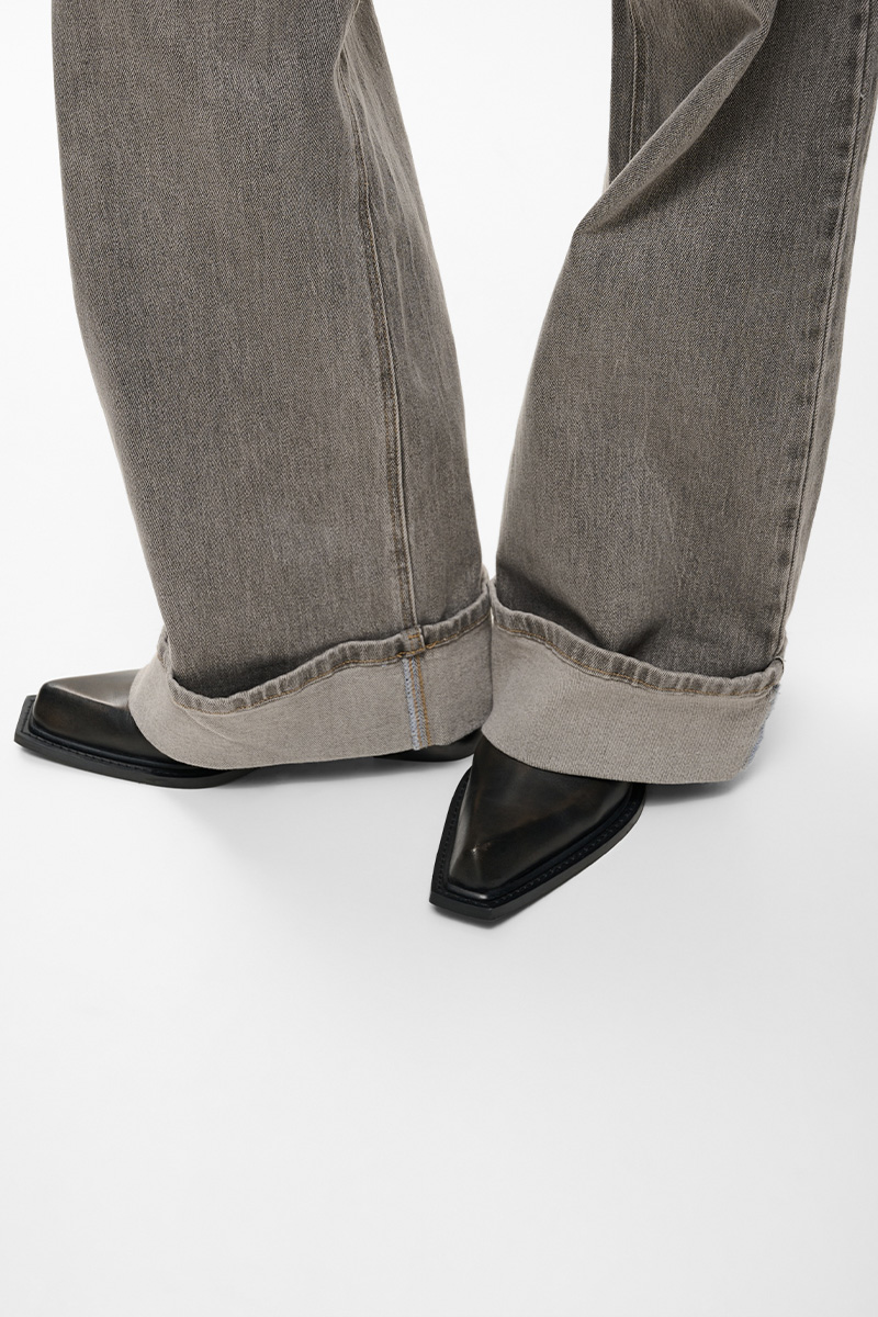 Sara HW Wide Jeans Washed Light Grey - Bilde 3