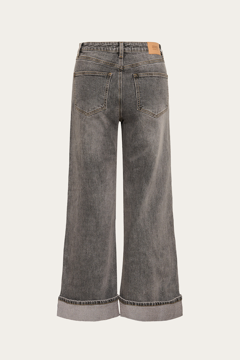 Sara HW Wide Jeans Washed Light Grey - Bilde 5