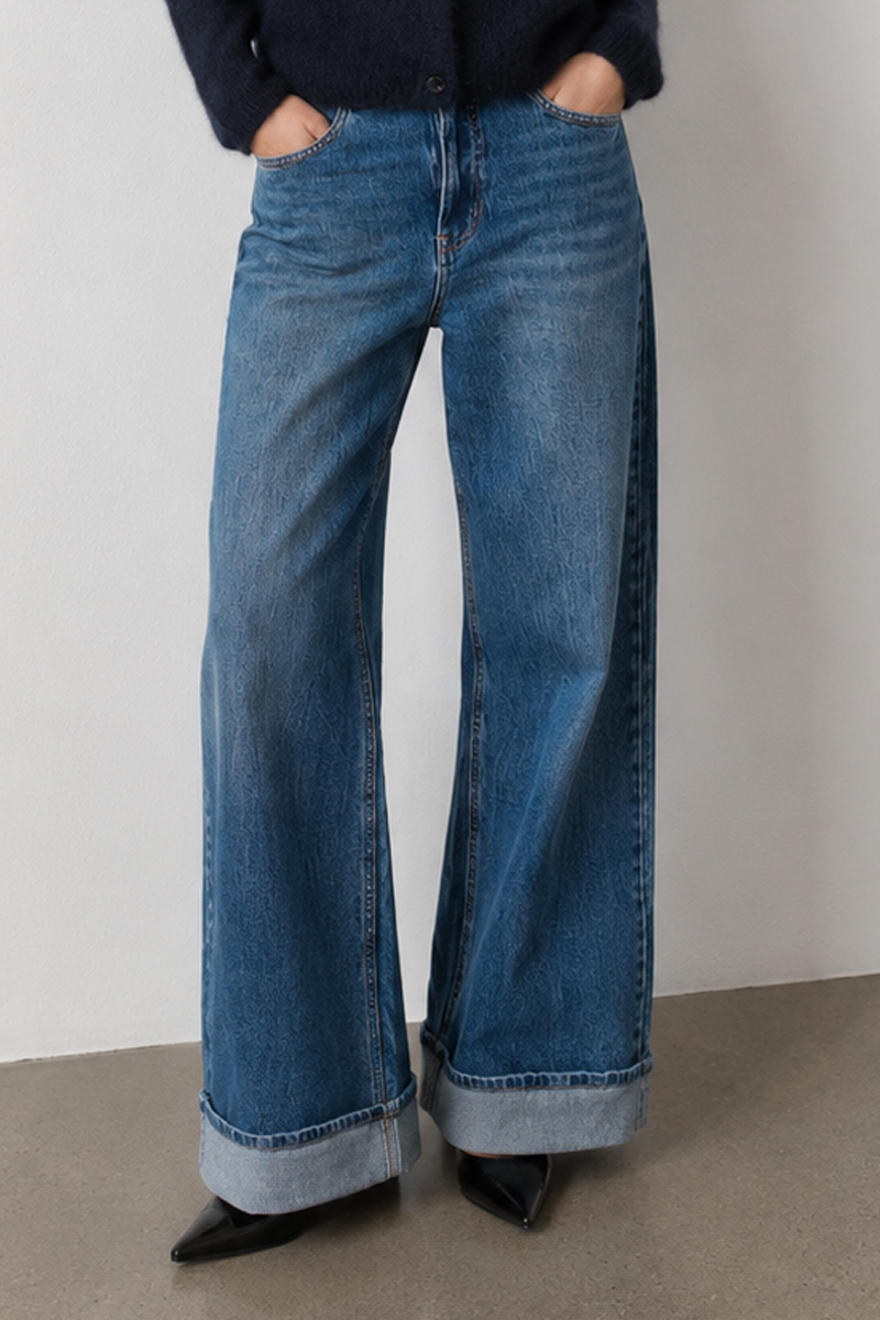 GZSara HW Wide Jeans Noos Washed Mid Blue