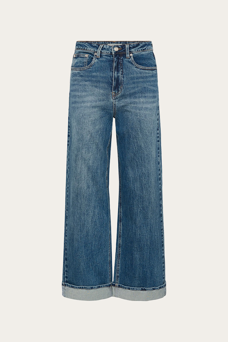 GZSara HW Wide Jeans Noos Washed Mid Blue