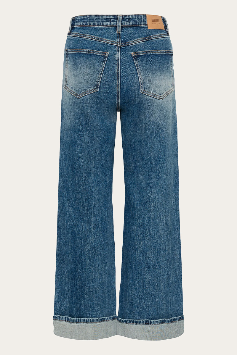 GZSara HW Wide Jeans Noos Washed Mid Blue - Bilde 3