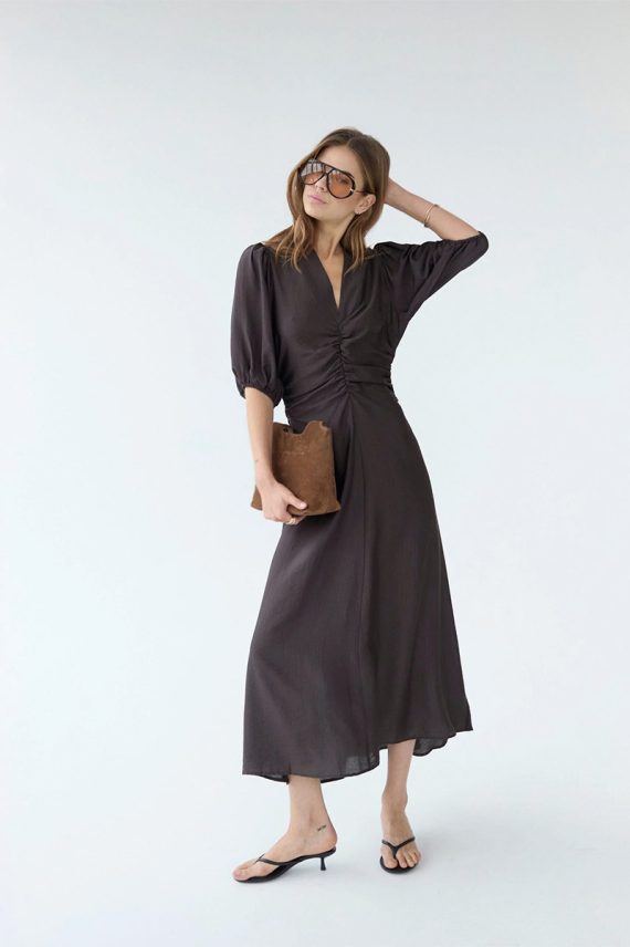 HeraCC Puff Dress Dark Brown