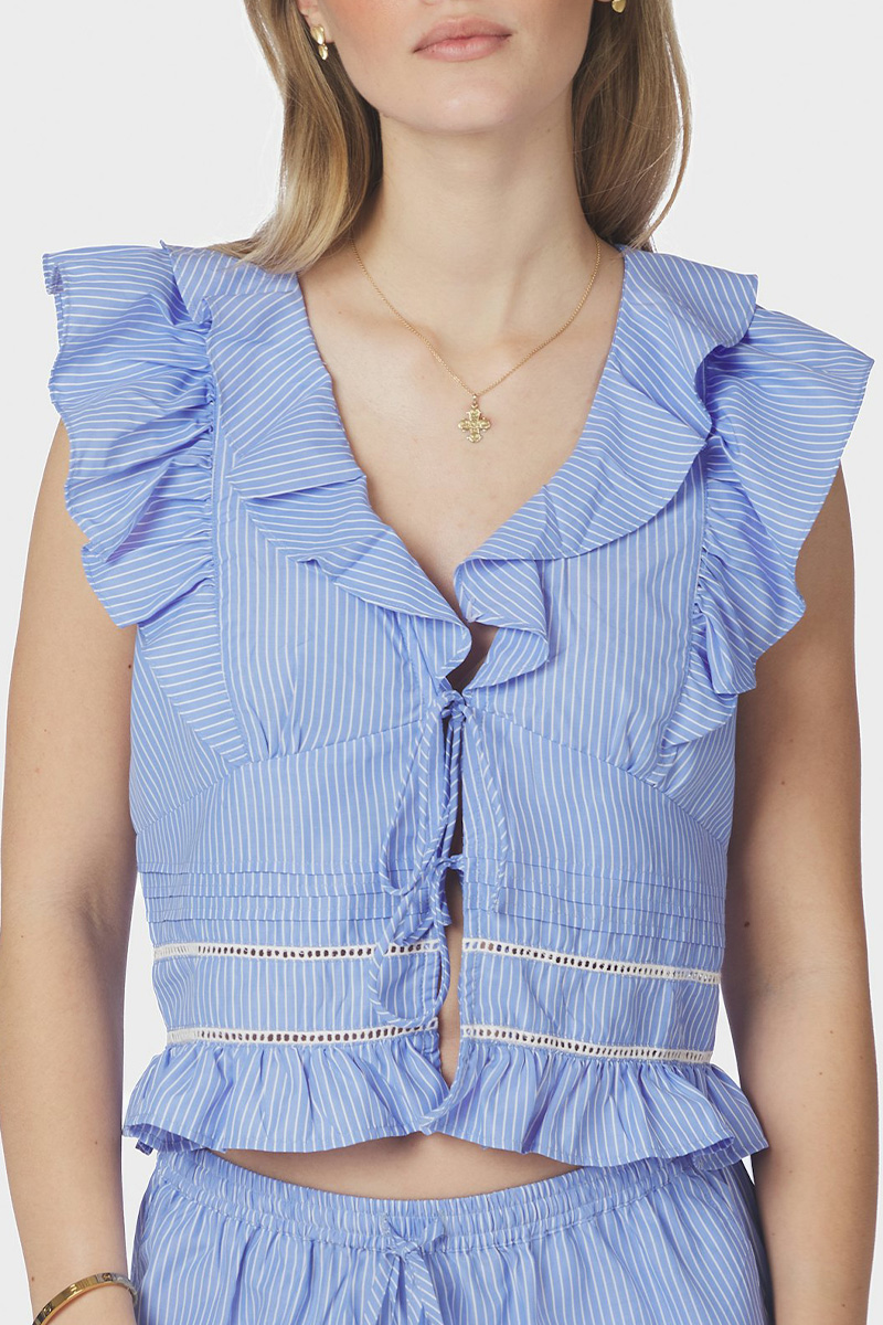 Jolia Stripe Top Light Blue - Bilde 2