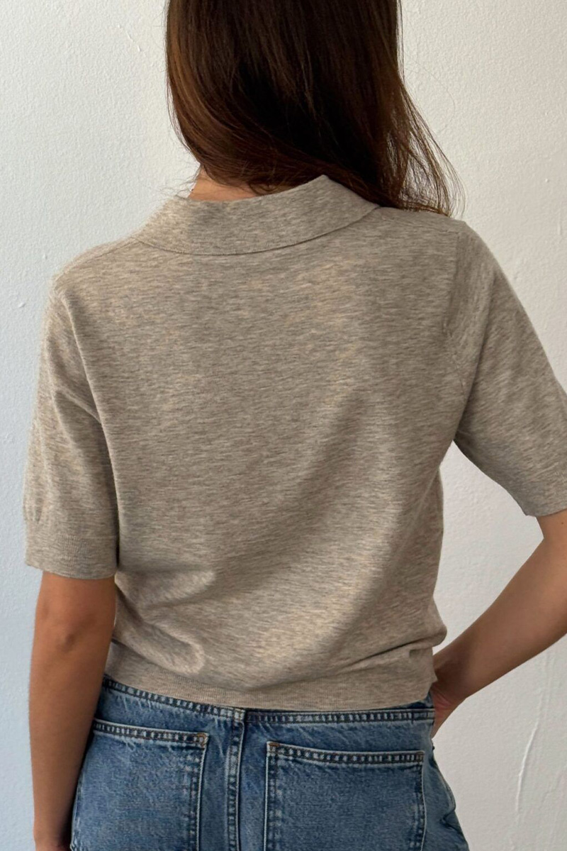 Mynthe Polo Knit Beige Melange - Bilde 3