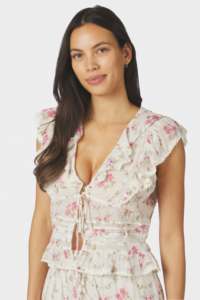 Netali Spring Flower Top Offwhite - Bilde 3