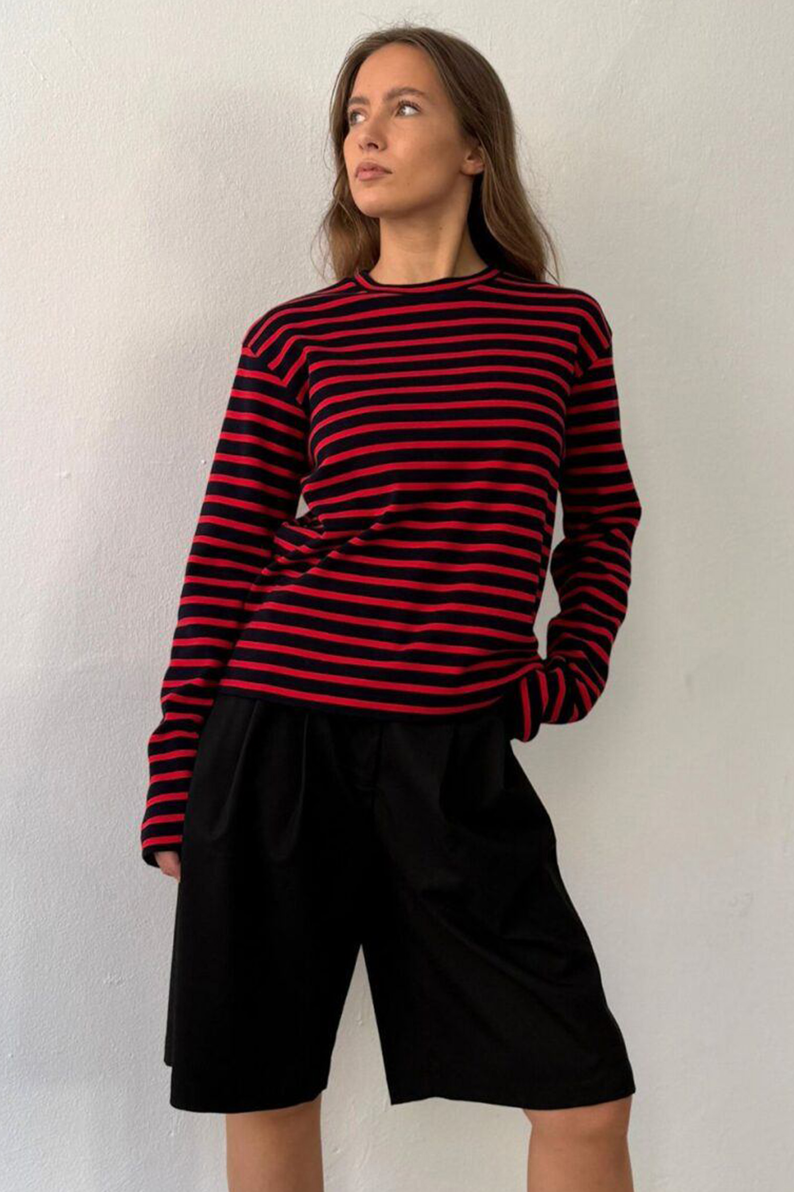Nete O-neck Tee Navy/Red - Bilde 2