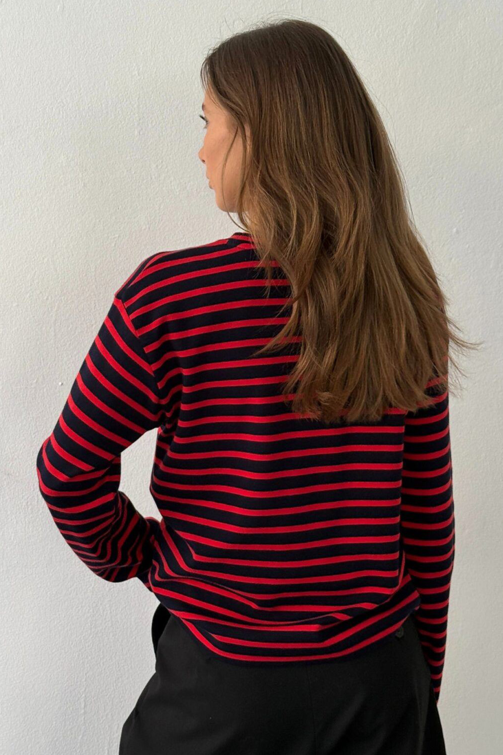 Nete O-neck Tee Navy/Red - Bilde 3