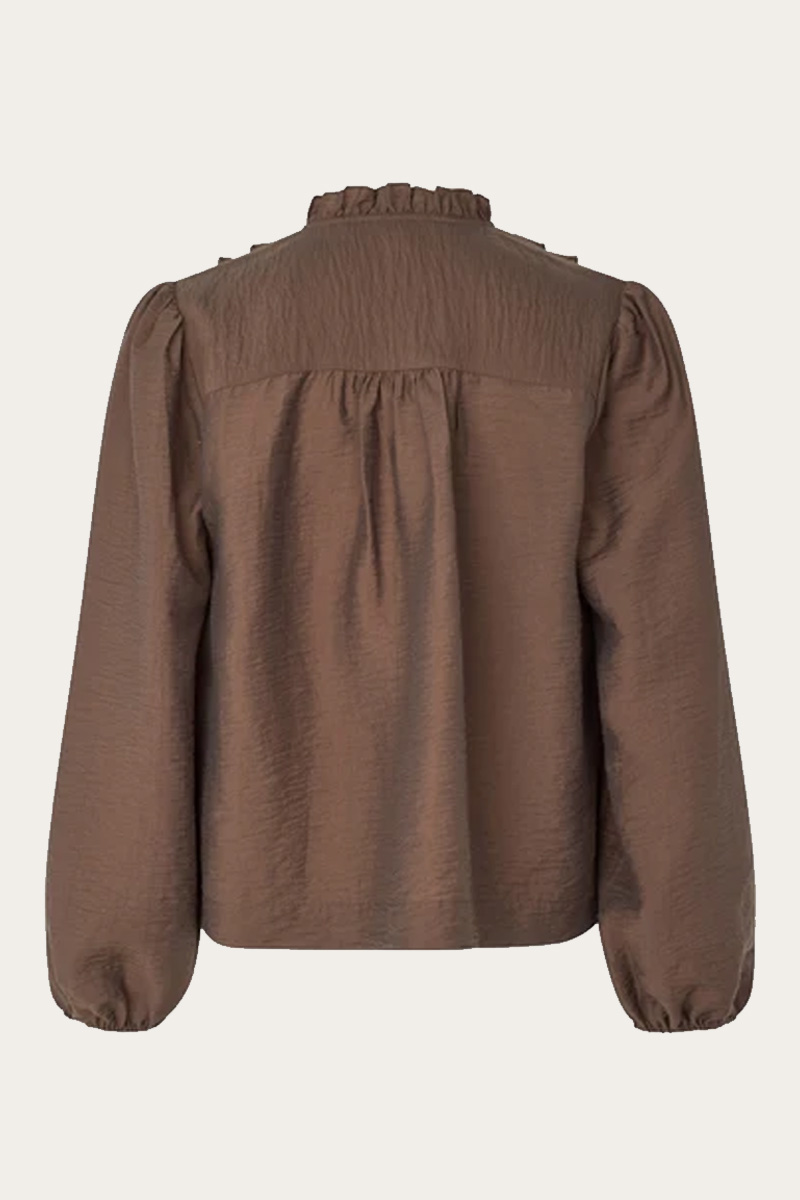 Rayna Frill Blouse Brown - Bilde 5
