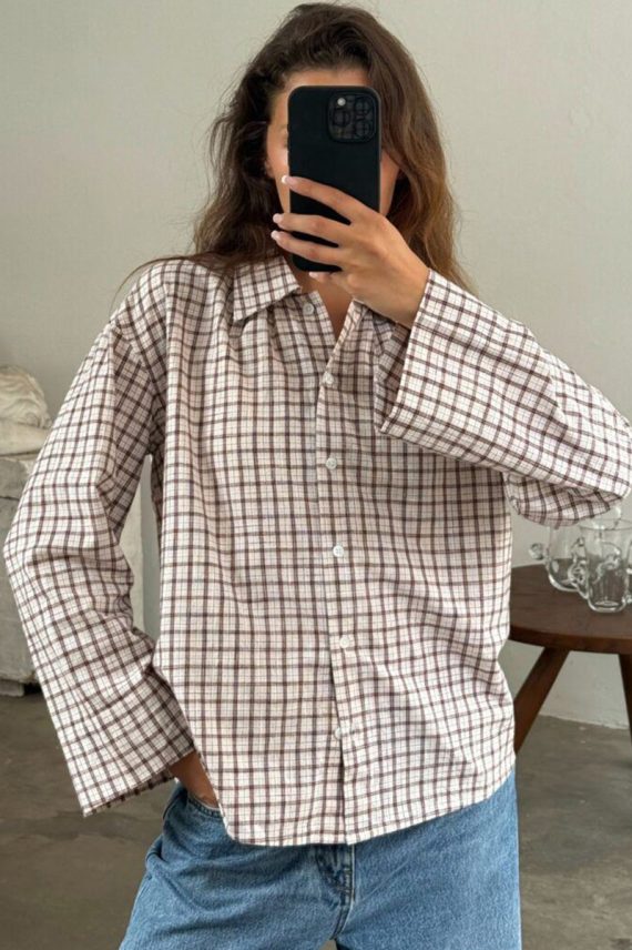 Tinsi Check Shirt Bordeaux/Beige
