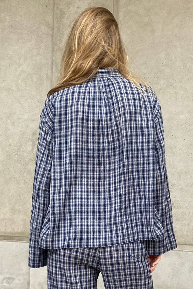 Tinsi Shirt Check Grey/Navy - Bilde 2
