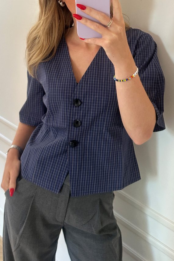 Barrel Shirt Dark Purple Check
