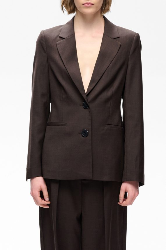 CadieIW Melange Core Blazer Chocolate Brown