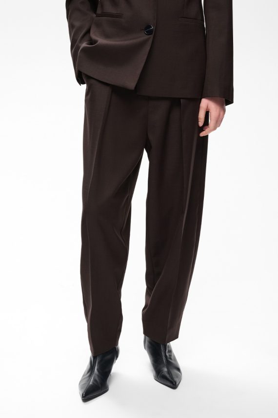 CadieIW Melange Core Barrel Pant Chocolate Brown