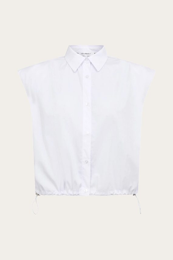 Elaracc Pleat SS Shirt fra Co'Couture White