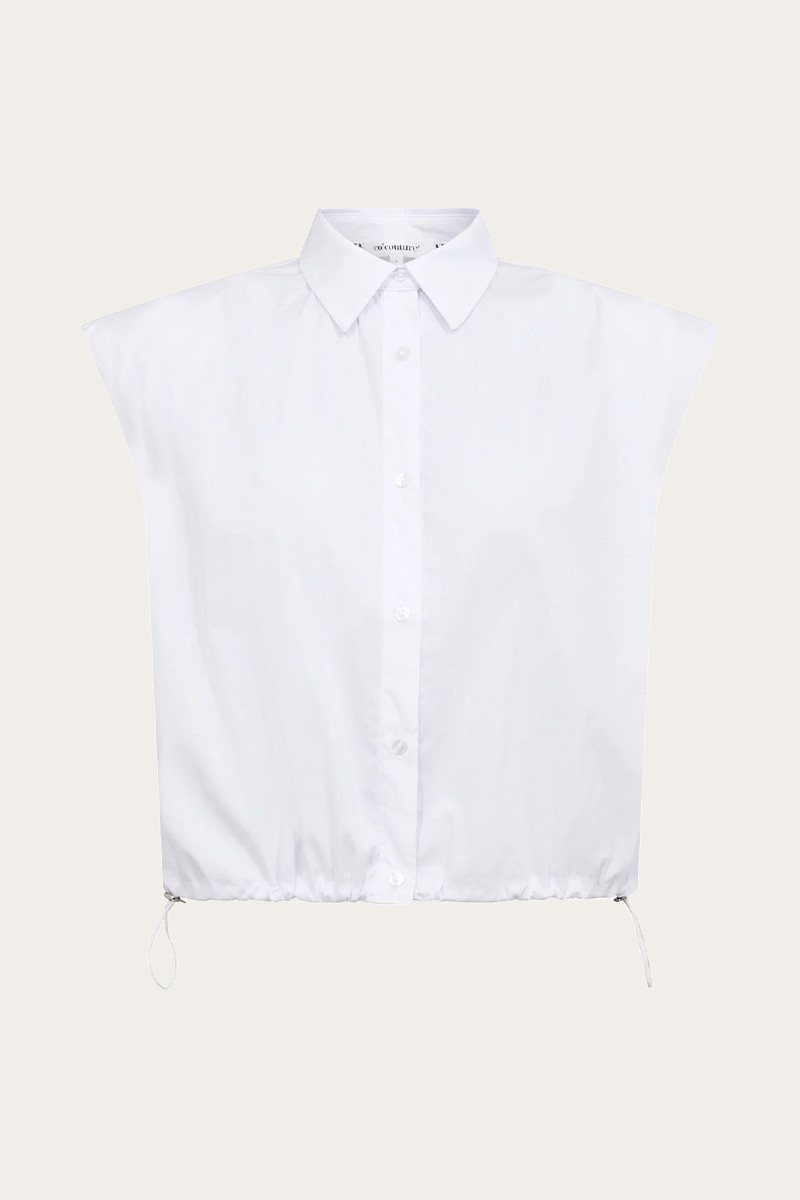 Elaracc Pleat SS Shirt fra Co'Couture White