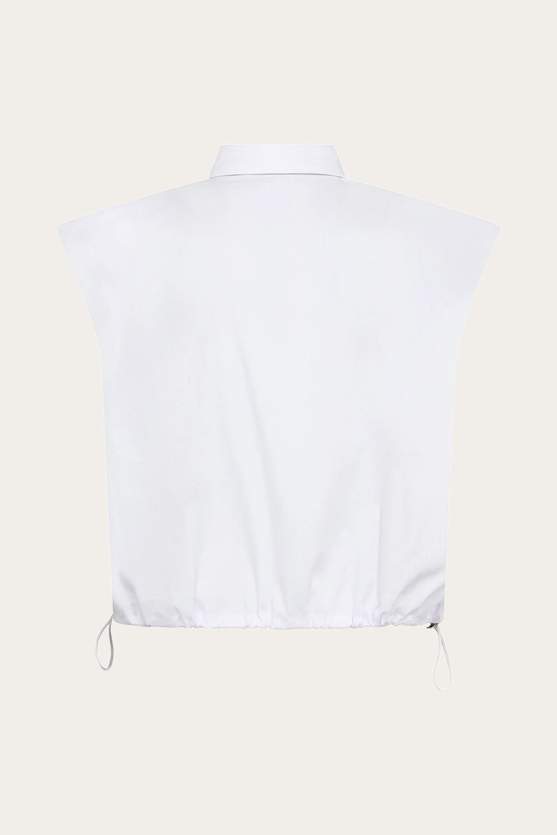 Elaracc Pleat SS Shirt fra Co'Couture White - Bilde 2