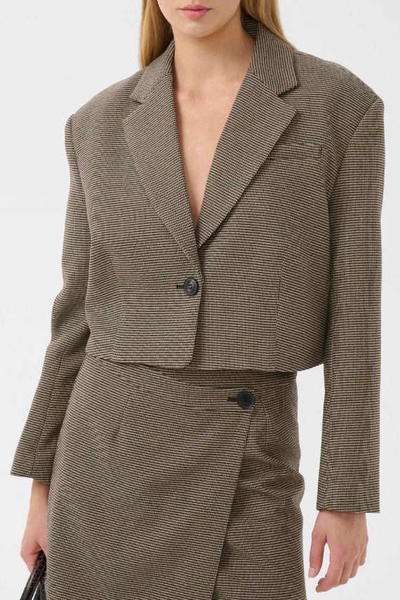 GZCasia Blazer Black and White Houndstooth