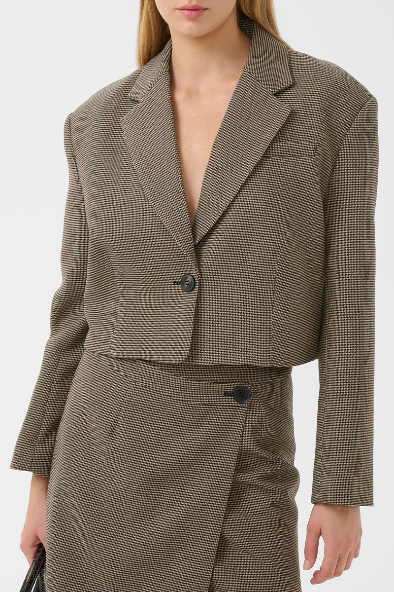 GZCasia Blazer Black and White Houndstooth