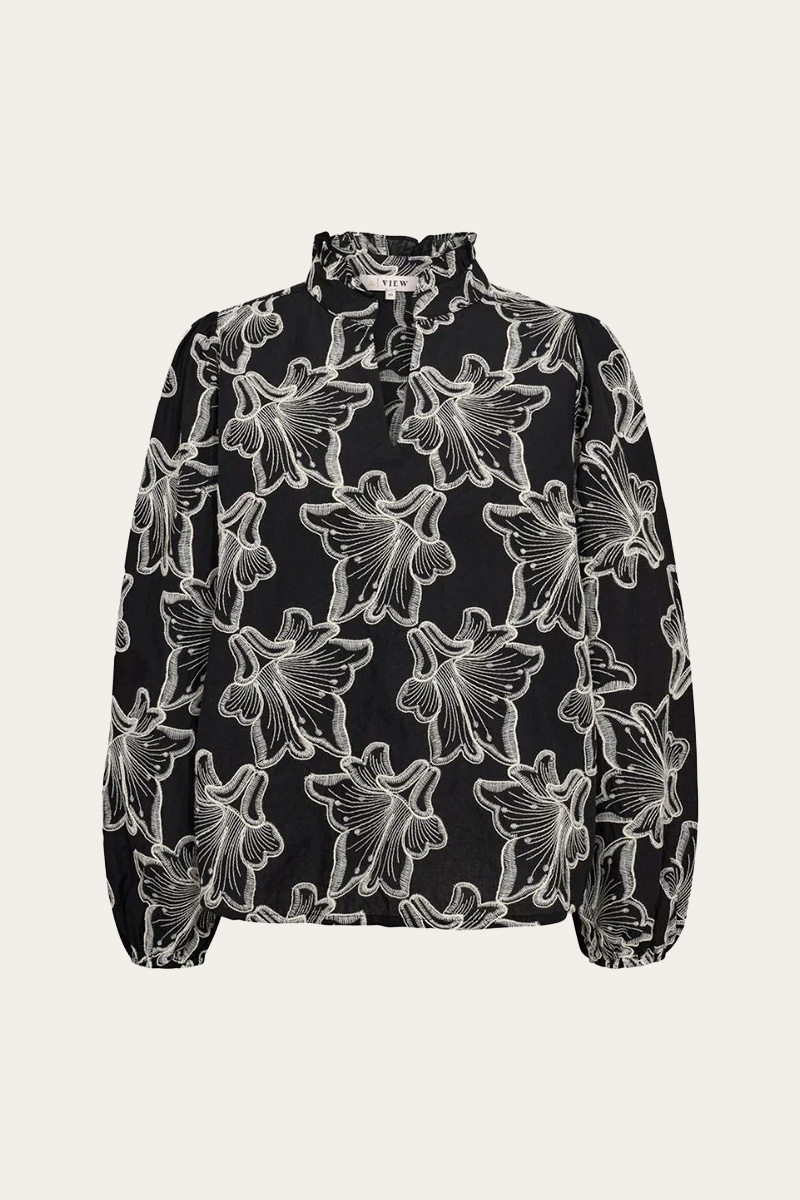 Grete Blouse Black/Off White - Bilde 3