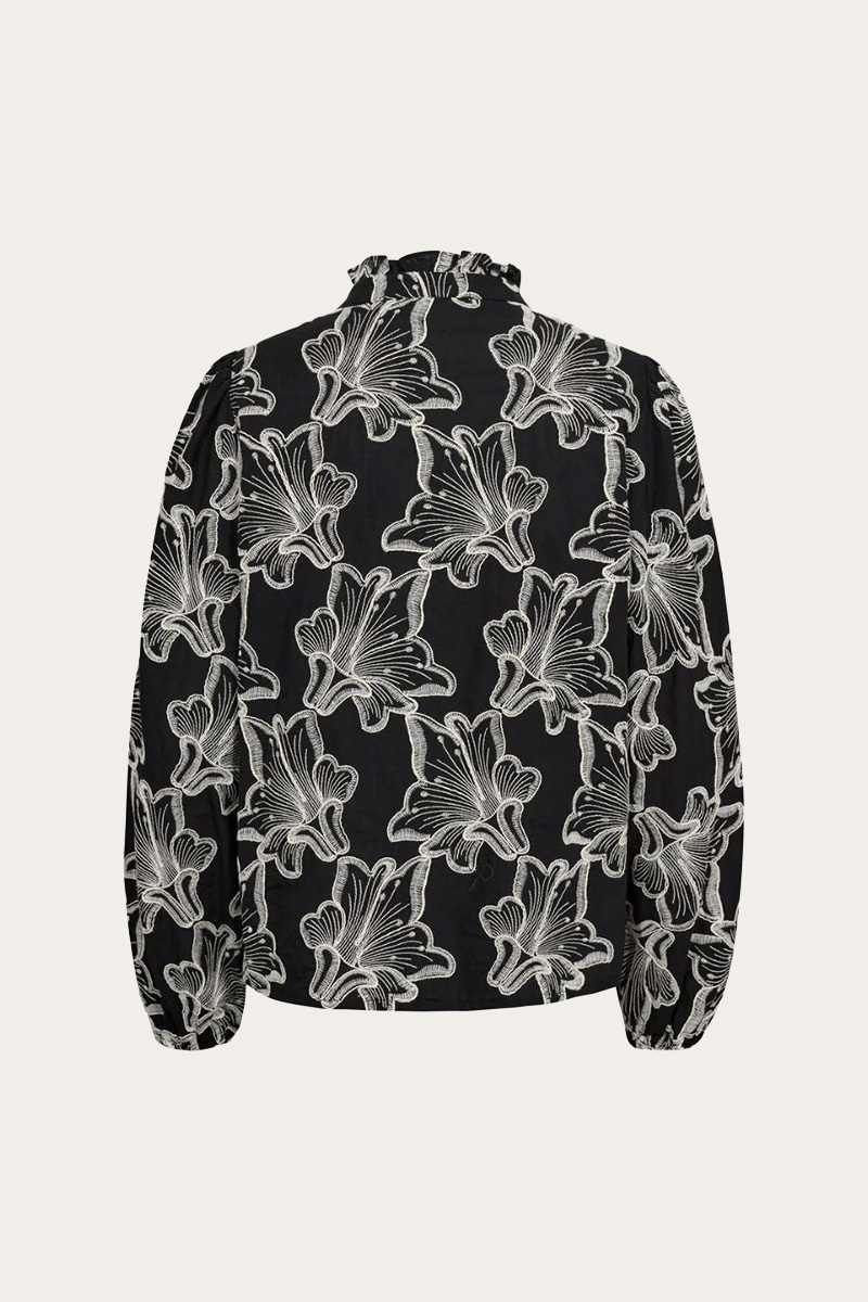 Grete Blouse Black/Off White - Bilde 4