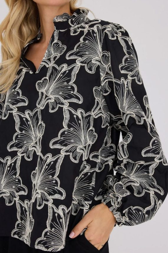 Grete Blouse Black/Off White