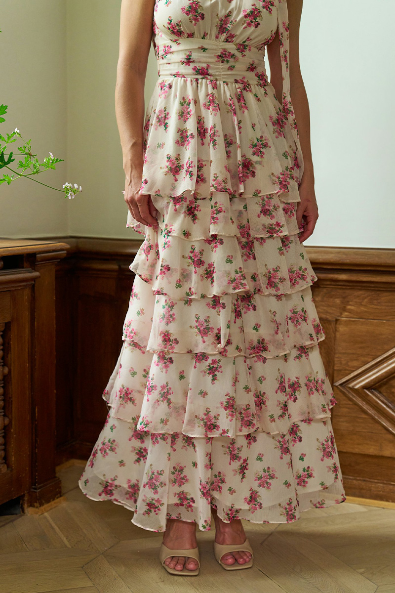 Marli Amazing Chiffon Rose Dress Rose - Bilde 3