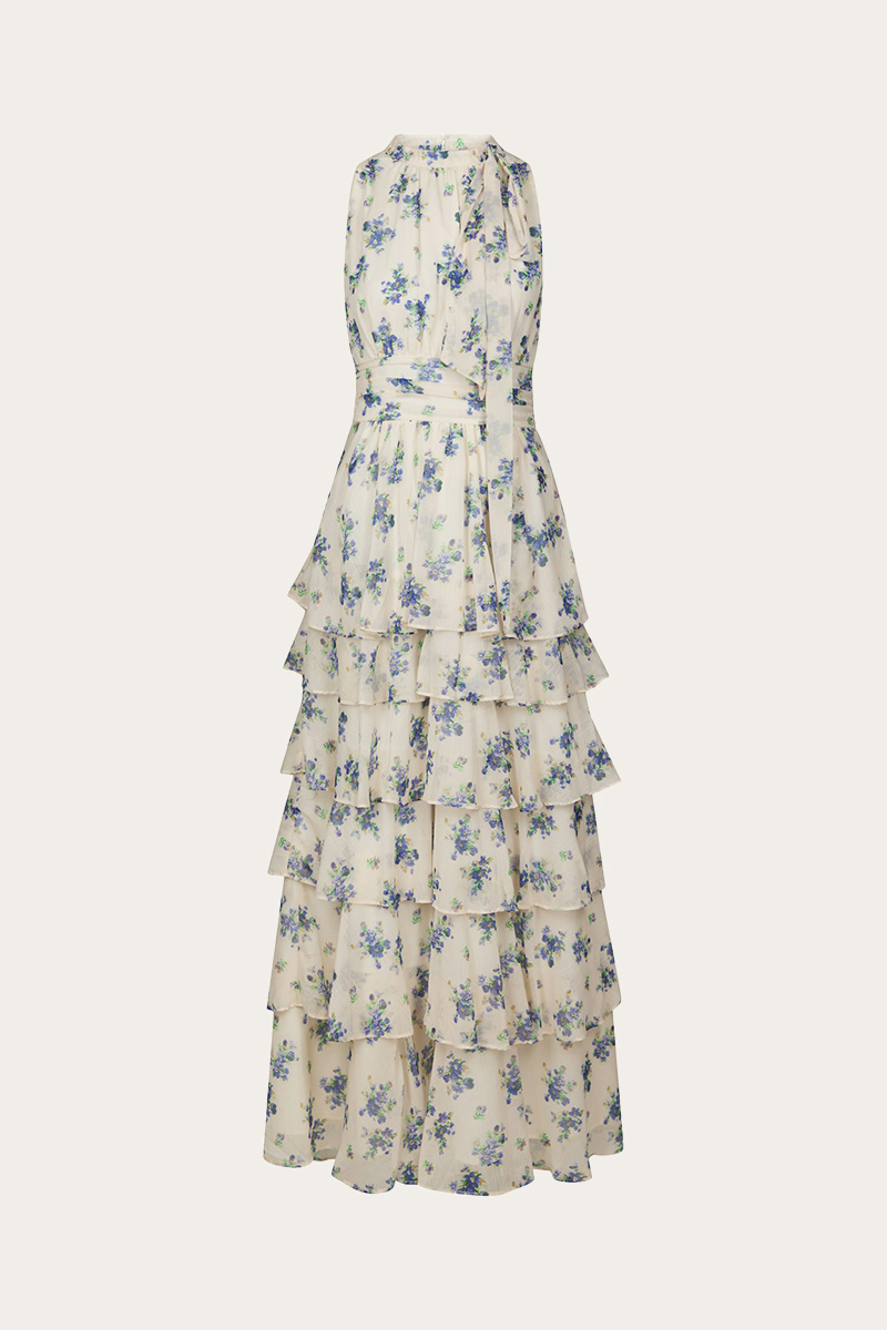 Marli Amazing Chiffon Rose Dress Light Blue - Bilde 3