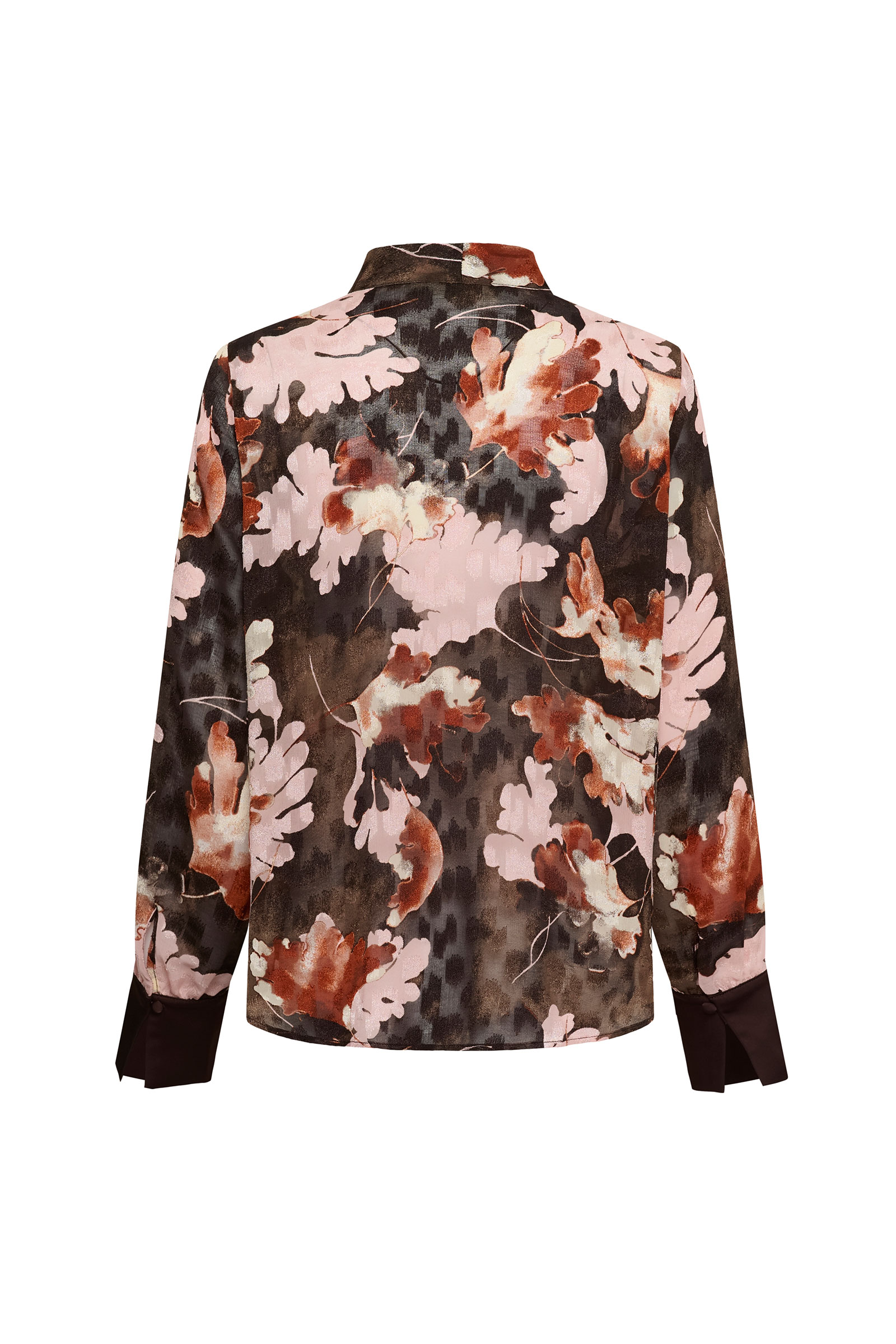 MasonIW V-Neck Blouse, Brown W Pink Pall Leaves - Bilde 2