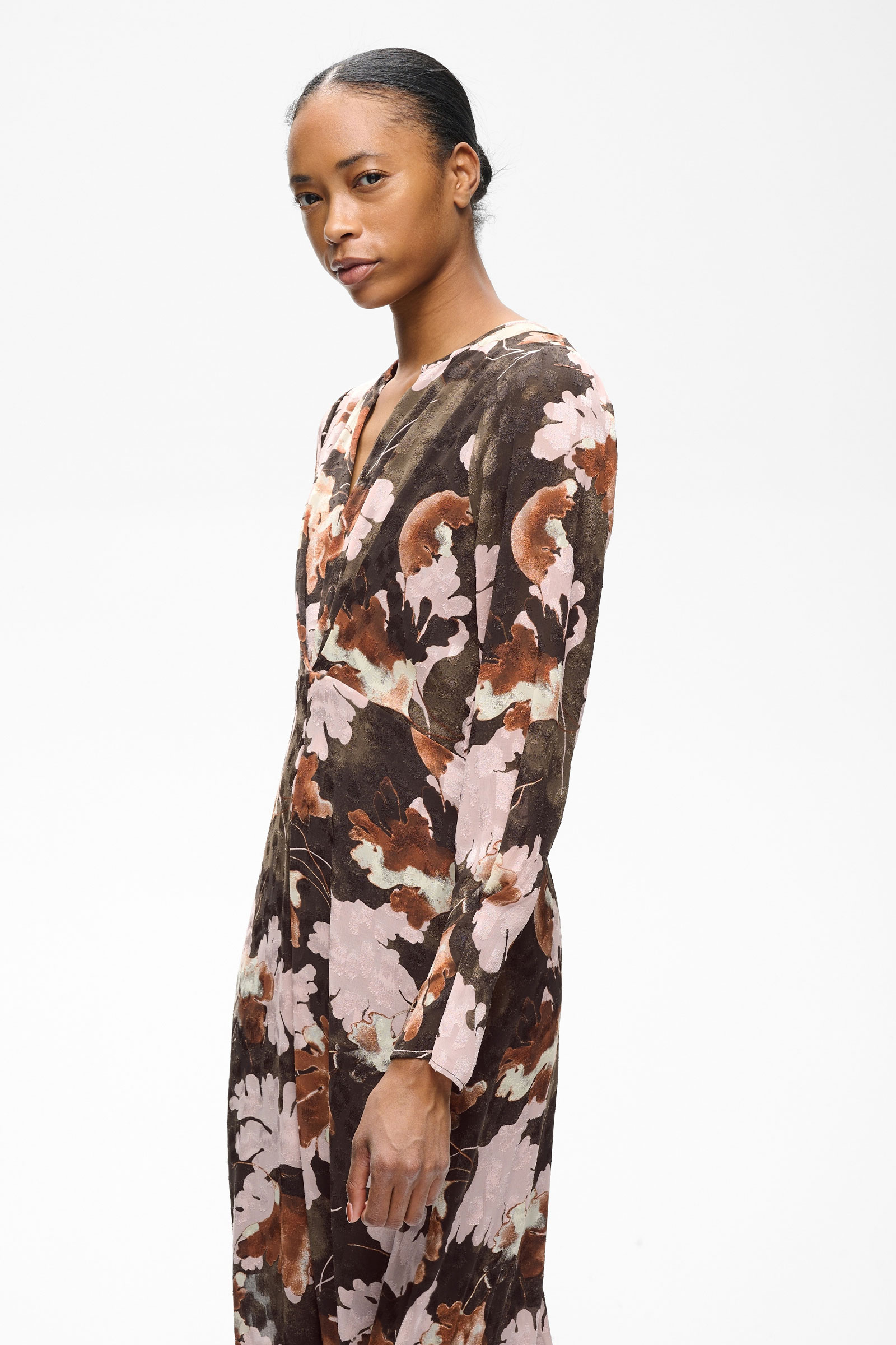 MasonIW Dress, Brown W Pink Pall Leaves - Bilde 6